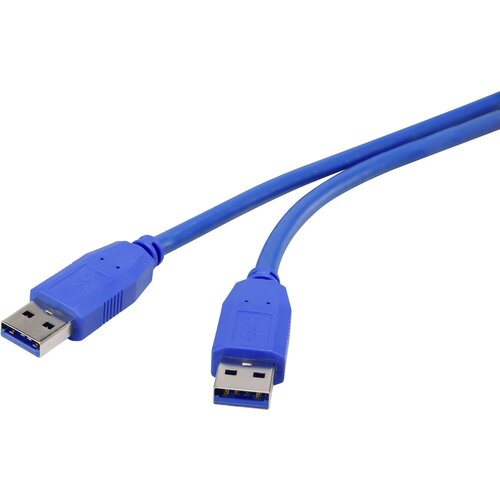 Renkforce USB 3.0 priključni kabel [1x USB 3.0 vtič A - 1x USB 3.0 vtič A] 0.50 m modre barve pozlačeni kontakti (20416368) Cene