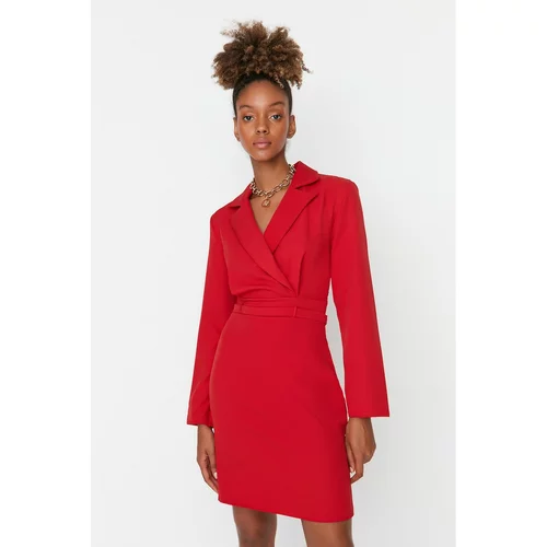 Trendyol Red Double Breasted Dress