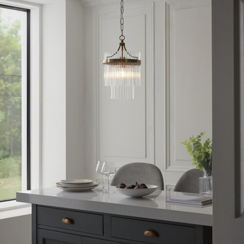  Endon 112572 - Luster na lancu MARIETTA 1xE27/10W/230V mesing/proziran Slike