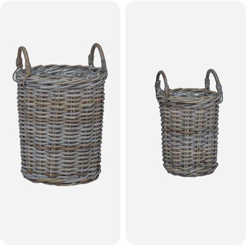  Ko&amp;scaron;ara za saksije s pohranom 2 pcs Siva Kubu Ratan - Siva Slike
