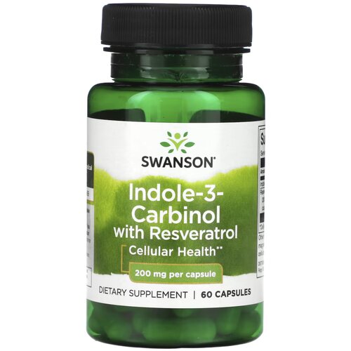 Swanson Indole-3-Carbinol + resveratrol, 60 kapsula - hormonska ravnoteža Slike