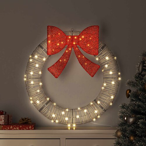  Vijenac s 80 LED svjetlima Topla bijela 90 x 90 x 9 cm Ratan Cijene