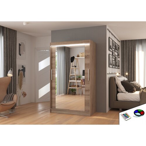 ADRK Drsna omara z ogledalom TIBAGO, 120 cm - HRAST TARTUF Cene