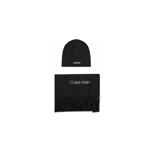 Calvin Klein Set šal + kapa Basic Wool Beanie+Scarf K50K507552 Črna
