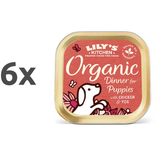 Lily&amp;#039;s Kitchen organic puppies dinner - pi&amp;scaron;čanec, svinjina, govedina in riba - 150 g 6 x 150 g Slike