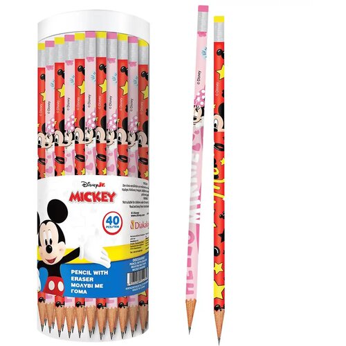 Luna olovka s gumicom - mickey i minnie mouse, dvije vrste, 1 komad Cijene