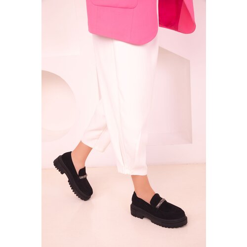 Soho Black Suede-Platinum Women&amp;#039;s Casual Shoes 17481 Slike