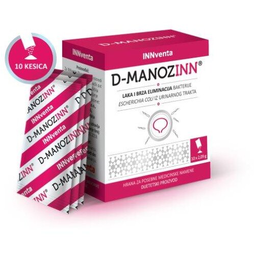 INNVENTA D-Manozinn Prevencija i dodatak u terapiji infekcija urinarnog trakta, 2.09g, 10 kesica Slike