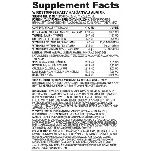 NUTRIVERSUM pwo liquid 500ml &amp;ndash; formula sa kofeinom za fokus i energiju - mango Slike