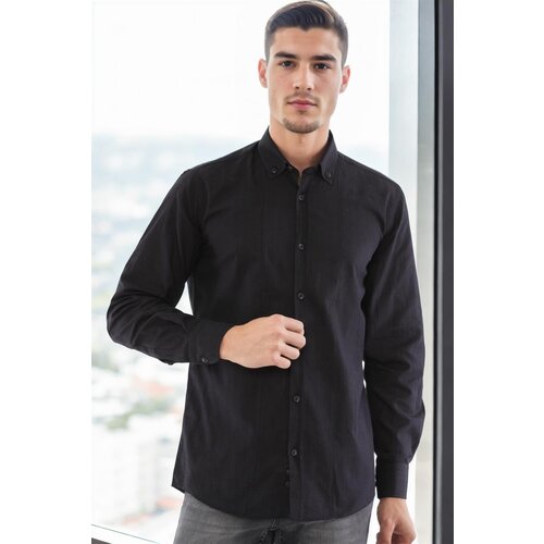 Dewberry G721 MEN&amp;#039;S SHIRT-DARK BLACK Slike