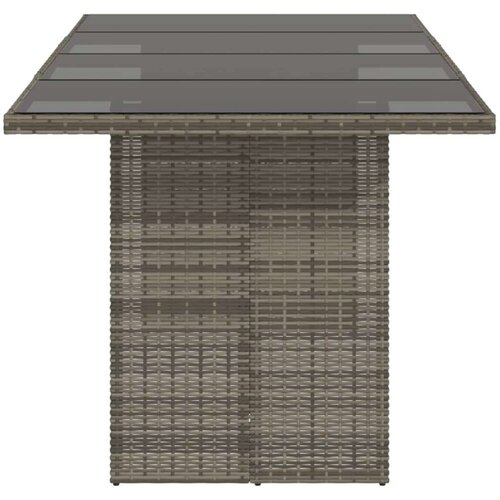  Vrtni stol sa staklenom pločom sivi 190x80x75 cm od poliratana Slike