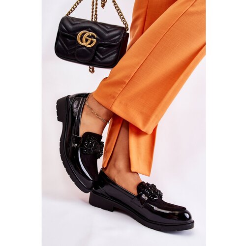 Kesi Women's Brogues Lacquered With A Bow Black Laurent Cijene