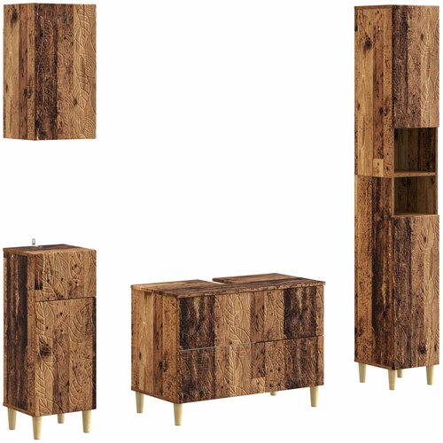  Set kupaonskih ormara od 4 dijela DELFT Staro drvo Cijene