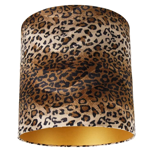 QAZQA Velur senčnik leopard dizajn 40/40/40 zlato v notranjosti