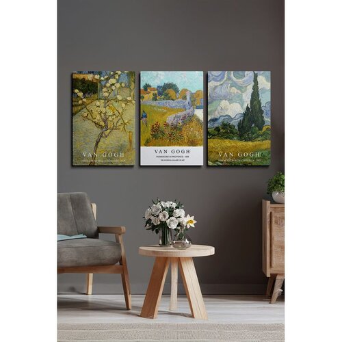 WALLXPERT Ersycnvs16 - Višebojna Dekorativna Platna (3 Komada) 70 x 100 cm Cene