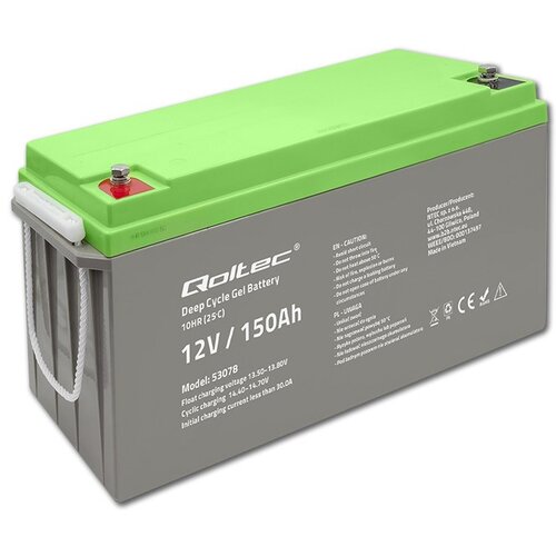 Qoltec 53078 Deep Cycle Gel battery| 12V | 150Ah | 44.5kg Cijene