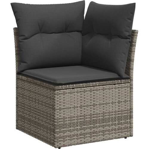  Vrtna garnitura - 8-dijelni set vrtnih sofa s jastučićima sive boje poli ratana i akacije  2-sjedalna vrtna sofa s jastučićima s Cijene