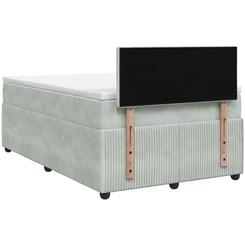  Boxspring krevet s madracem Svjetlosiva 120 x 200 cm Bar&amp;scaron;un Slike