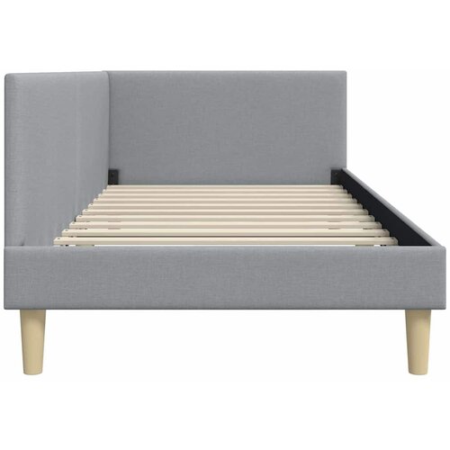  Kutni okvir kreveta s uzglavljem Svijetlo siva 80 cm x 200 cm Slike