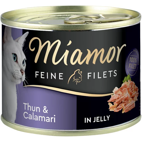 Miamor Ekonomično pakiranje Feine Filets 12 x 185 g - Tuna i lignje u želeu