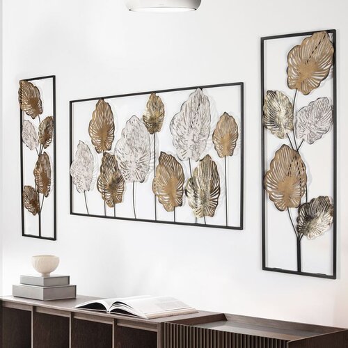 WALLXPERT Melos-5 Multicolor Decorative Metal Wall Accessory Set (3 Pieces) Cene