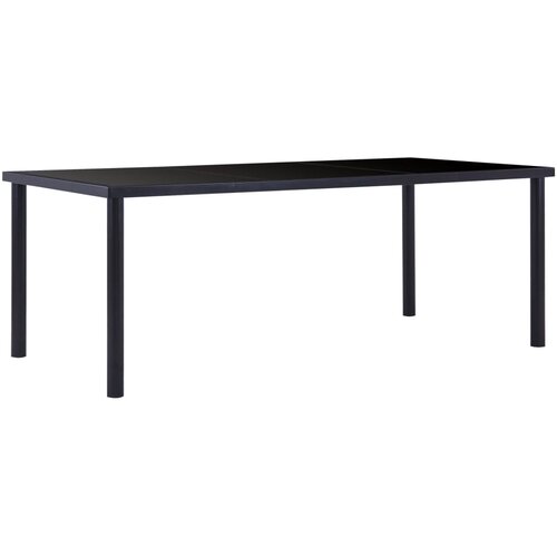 vidaXL Blagovaonski stol crni 200 x 100 x 75 cm od kaljenog stakla Cijene