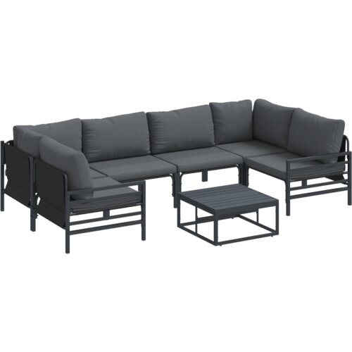 vidaXL Vrtna sedežna garnitura 7 pcs antracit siva Jeklo Cene