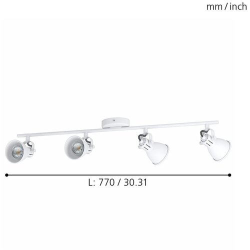 Eglo seras 1 reflektor/4, led, gu10, 4x3,3w, 4x240lm, bijela Slike