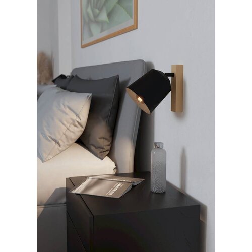 Eglo zidni reflektor Cotorro 900434, 1x E27, visina 22 cm, drvo i crna Cijene