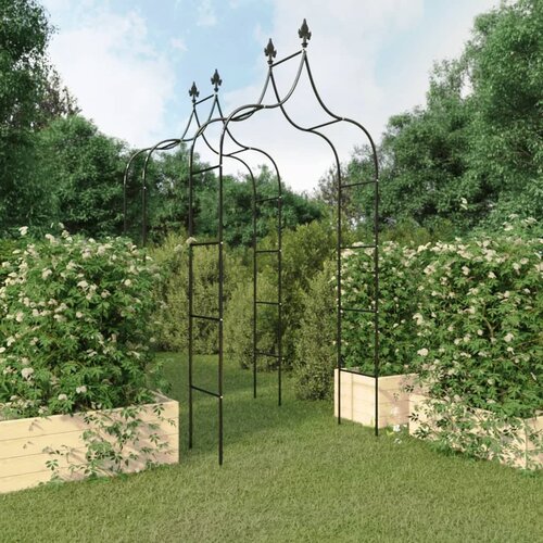 VidaXL Vrtni lukovi 2 kom crni 120 x 38 x 260 cm čelični Slike