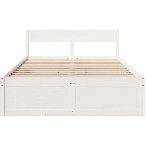 VidaXL Okvir za krevet s ladicama bijeli 120x200cm od masivne borovine Slike