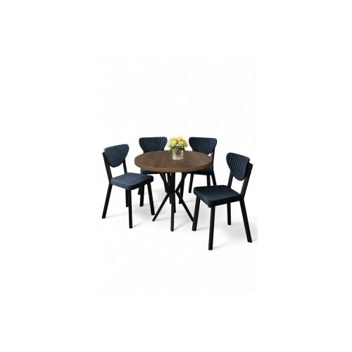 Hanah home Set trpezarijskog stola i stolica (5 delova) Agnes Baroque Anthracite Cene