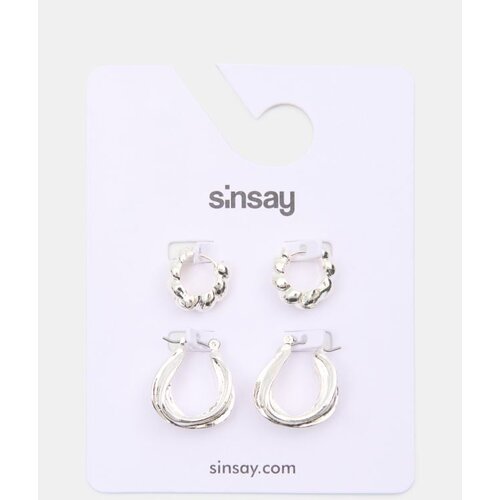 Sinsay Set srebrnih nau&scaron;nica 2 pack Cijene