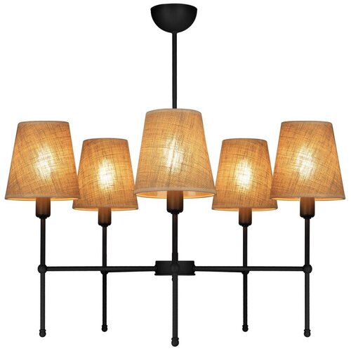  Luster na &scaron;ipci MADELA 5xE14/40W/230V juta/crna Cene