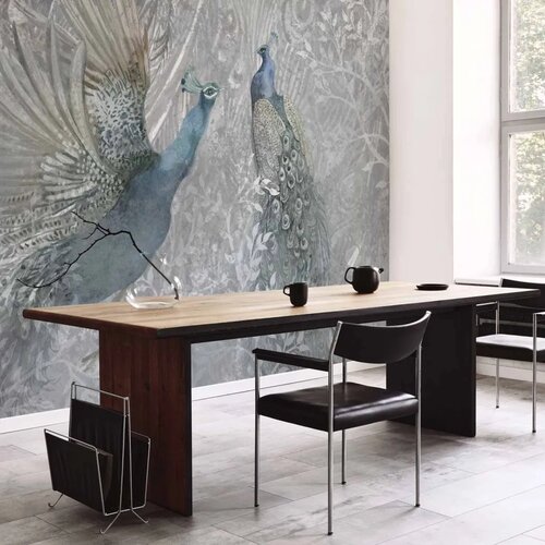  Foto tapeta - Peacocks Dancing - Second Variant 250x175 Vodootporna Slike