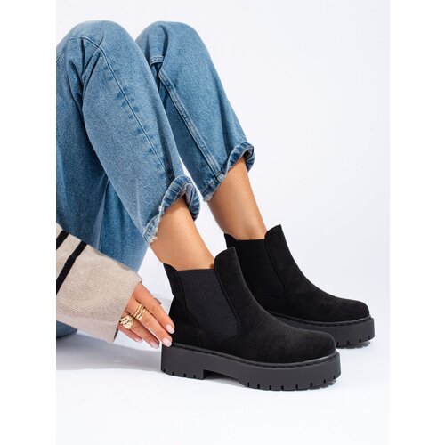 SHELOVET Women's suede black Chelsea boots Cene