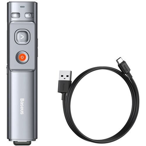 Baseus Laserski kazalec na daljinsko upravljanje za PC predstavitve z vgrajeno baterijo, Orange Dot siv, (21831687) Cene