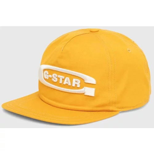 G-star Raw Pamučna kapa sa šiltom boja: žuta, s aplikacijom