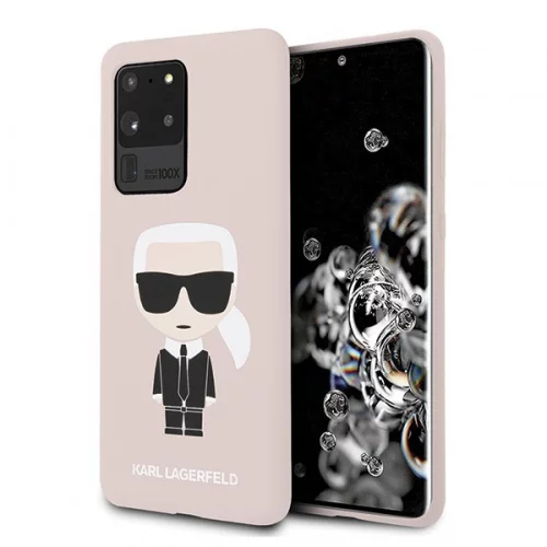 Karl Lagerfeld Originalen ovitek KLHCS69SLFKPI za Samsung Galaxy S20 Ultra G988 roza silikonska zaščita - Full Body Iconic