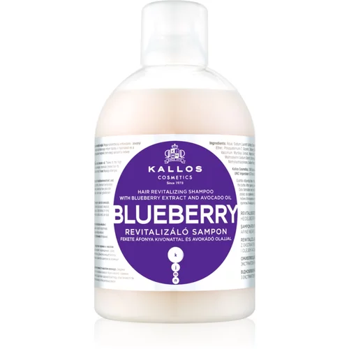 Kallos Cosmetics Blueberry obnovitveni šampon za suhe in poškodovane lase 1000 ml za ženske