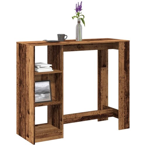  Barski stol s policom boja staro drvo 124x46x103,5 cm drveni Cene