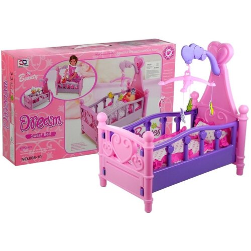  Large Doll Cot with Carousel and Linen Cene