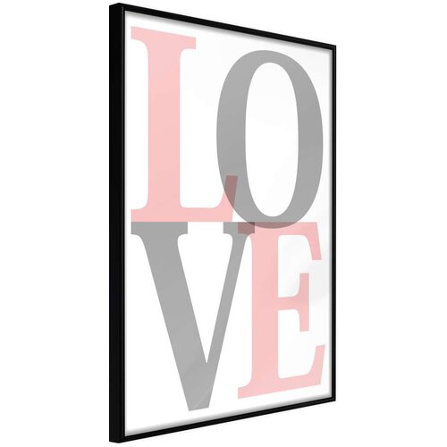  Poster - Grey-Pink Love 40x60 Slike