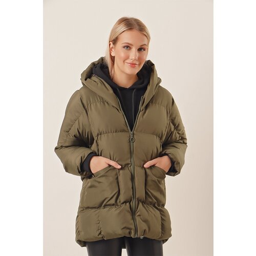 HAKKE Hooded Inflatable Coat with Pockets Slike