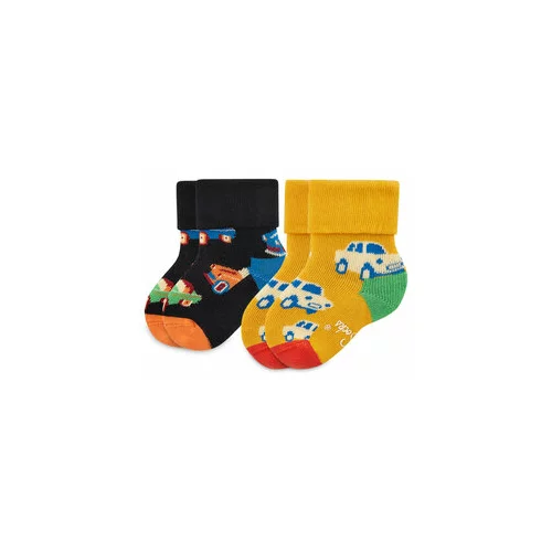 Happy Socks Set 2 parov otroških visokih nogavic KCAR45-9300 Pisana