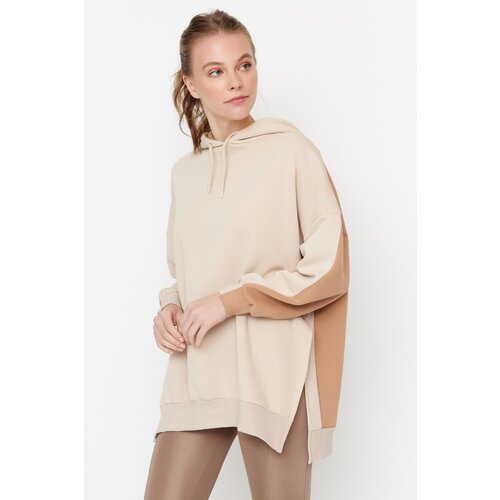 Trendyol Sweatshirt - Beige - Oversize Slike