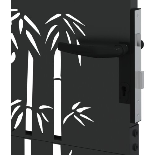 vidaXL Vrtna vrata Drugo Črna 105 x 125 cm Jeklo s prašnim premazom Cene