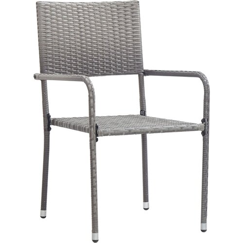 Maison Chic Vrtni jedilni stoli - Stol za vrt 2 kosa siv poli ratan JS302, (21878749) Slike