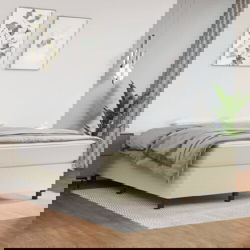 The Living Store Posteljni okvir krem 140x200 cm umetno usnje - Box Spring Posteljni Okvir, (21516495) Slike