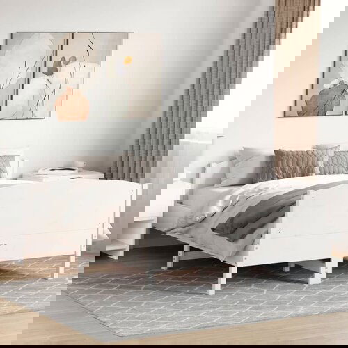 Furnova Posteljni okvir brez vzmetnice bel 150x200 cm trdna borovina, (21939098) Slike